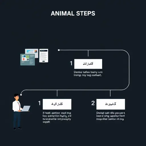 animated workflow illustration showing steps: template selection, logo upload, font adjustment, high-resolution export, minimalist tech style, dark background, text-free