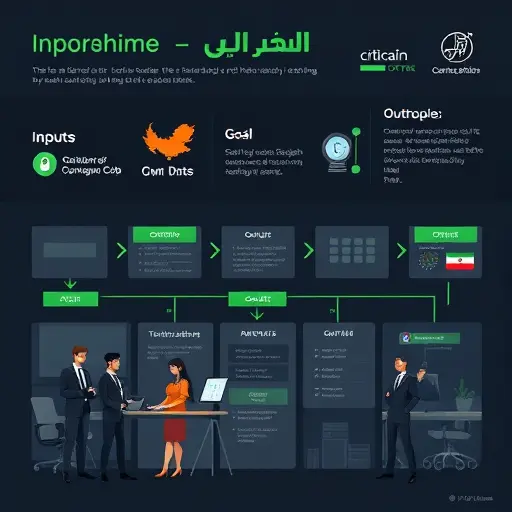 minimal infographic showing a flow from inputs (goal, criteria, context, constraints) to outputs (ranked options, risks, action plan), dark theme, neon green accents, sleek illustration, text-free