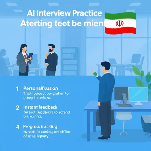clean infographic-style illustration showing benefits list of AI interview practice: