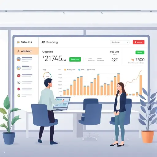 abstract illustration of an API monitoring dashboard, showing usage quota, plan upgrade button, and real-