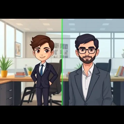 split-screen illustration of before//blurry image, right side clean/sharp/color-corrected; dark theme, green accents, text-free