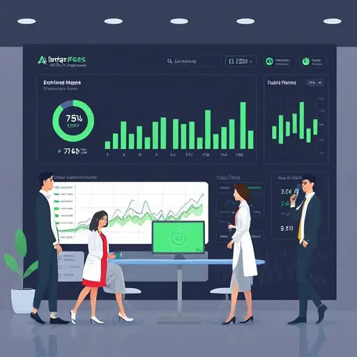 abstract medical dashboard with AI-driven biomarkers, LDL/HDL bars, CBC icons, clean infographic style, dark background, green accent, no text