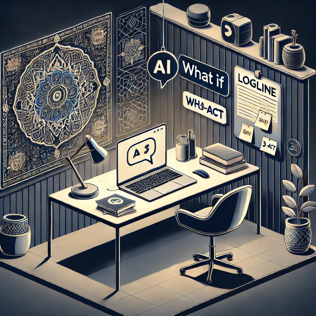 animated illustration of a writer’“logline”, “what if”, and “3-act”