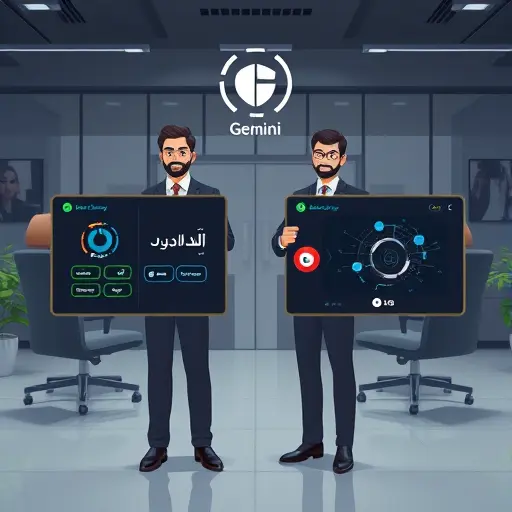 animated comparison cards of AI models, one labeled speed vs accuracy concept (no real text)