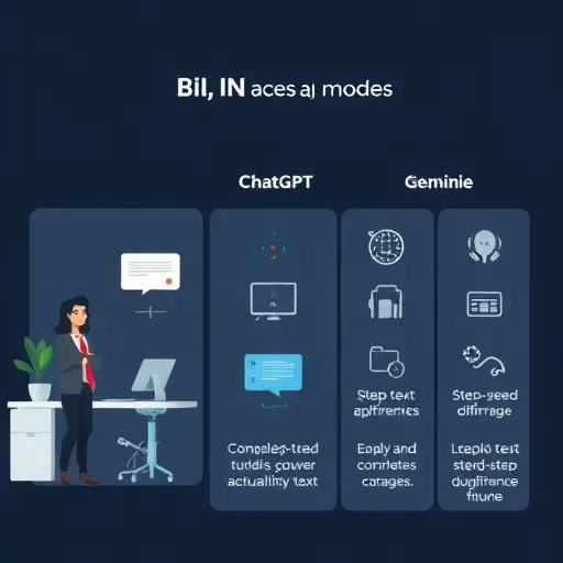 clean infographic-style illustration comparing AI models (ChatGPT, Claude, Gemini) with icons for speed, reasoning, and step-by-step guidance, dark theme, no text