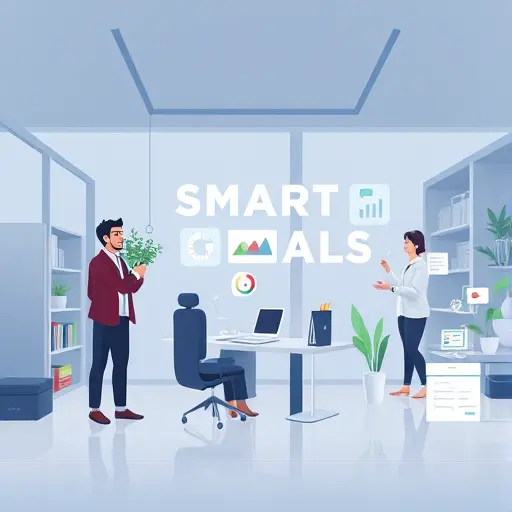 abstract SMART goals pipeline, AI turning wishes into milestones, progress bars and calendar icons, sleek vector illustration, no text