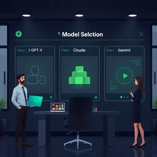 illustration of model selection interface comparing GPT-4