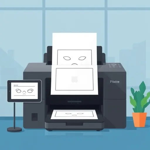 modern flat illustration of an AI-generated printable template (origami, mask outline, greeting card layout)