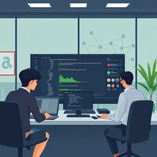 clean illustration of a Jupyter notebook interface running a simple scikit-learn pipeline with dataset visualization; dark UI, green accent, abstract neural network shapes;