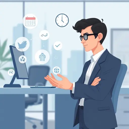 abstract AI assistant guiding a user through a stress-