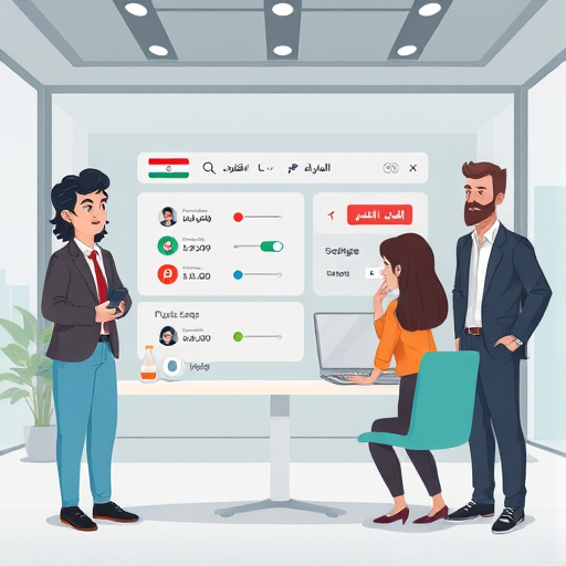 Minimal cartoon UI illustration showing AI agent customization panel, toggles and settings, user-