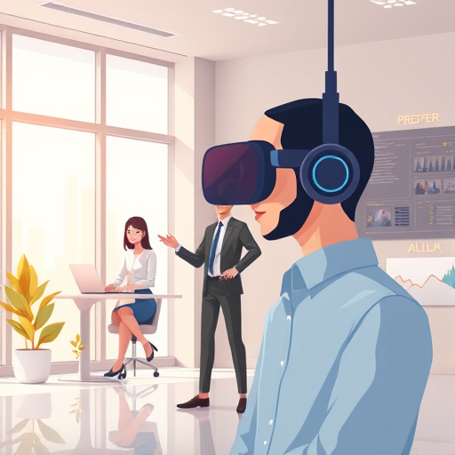 modern animated illustration of an AI-