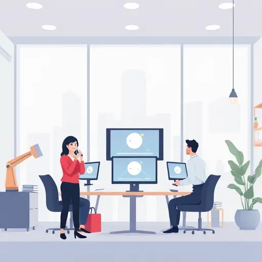 animated social media marketing scene with AI-