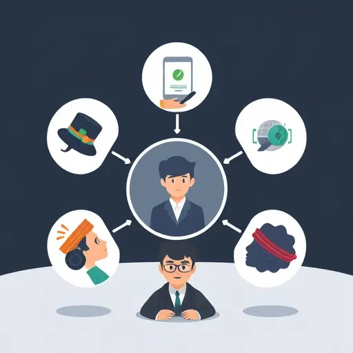 animated six thinking hats arranged around a central AI assistant icon, each hat with a symbolic icon (data, pros, risks, creativity, emotion, process)