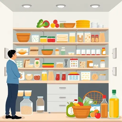 illustrated pantry and grocery checklist for a budget-