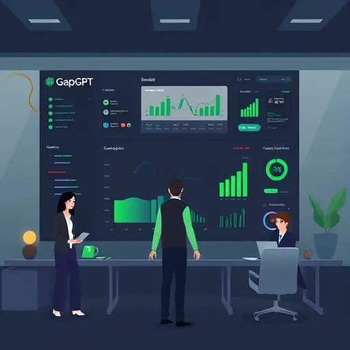 (GapGPT) connecting multiple models like Gemini, ChatGPT, Claude, dark theme, green accent, minimal, no text