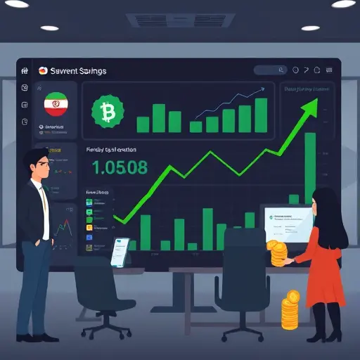 abstract savings chart showing cost reduction using local AI platform vs foreign options, dark dashboard, green upward line, coins and wallet icons, minimalist, text-free, professional