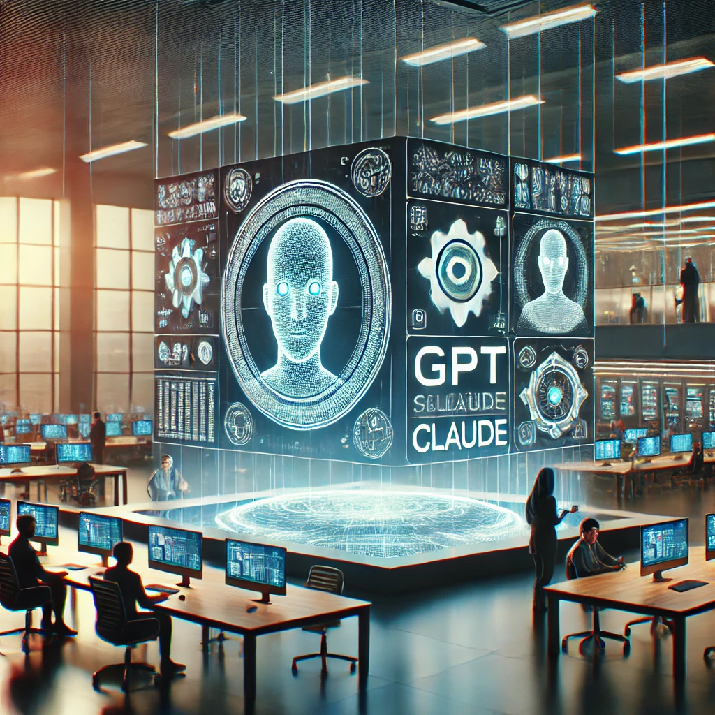 animated collage of AI models (GPT, Claude, Gemini)