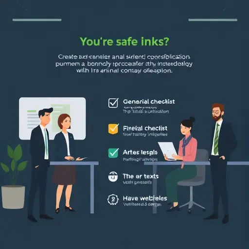 illustrated checklist for safe links, icons for HTTPS, two-factor authentication, verified domain badge, dark UI with green accents, minimal, text-free