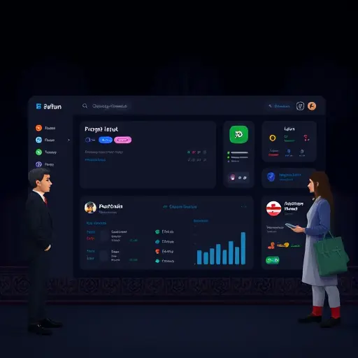 dark-themed generic AI dashboard illustration showing prompt input with tags and style icons (no text)