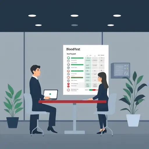 minimalist illustration of a blood test report with highlighted normal ranges, clean animated style, dark theme palette matching #171717 and green accents #94d3a2, no text