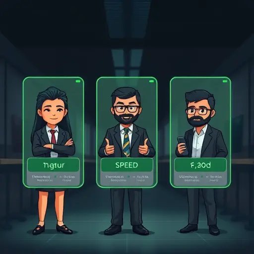 three animated model cards labeled generically (no brand text)