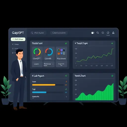 clean illustration of GapGPT interface showing model selector (ChatGPT, Claude, Gemini)