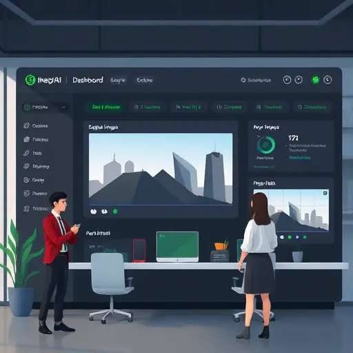 modern AI dashboard illustration with simple steps highlighted: upload image, select enhancement pipeline, preview before/after; dark UI, green accent, clean, text-free