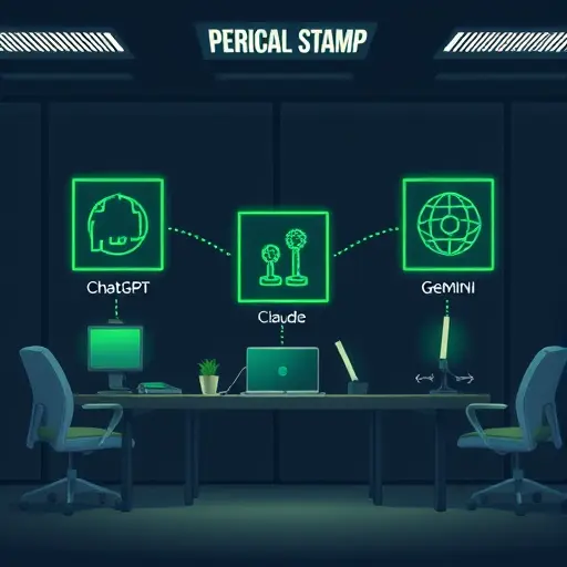 illustration of three AI model icons (ChatGPT, Claude, Gemini)