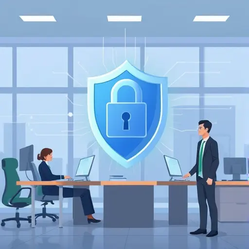 animated cyber security shield representing data encryption, Iranian digital concept, privacy icons, cartoon style, text-free