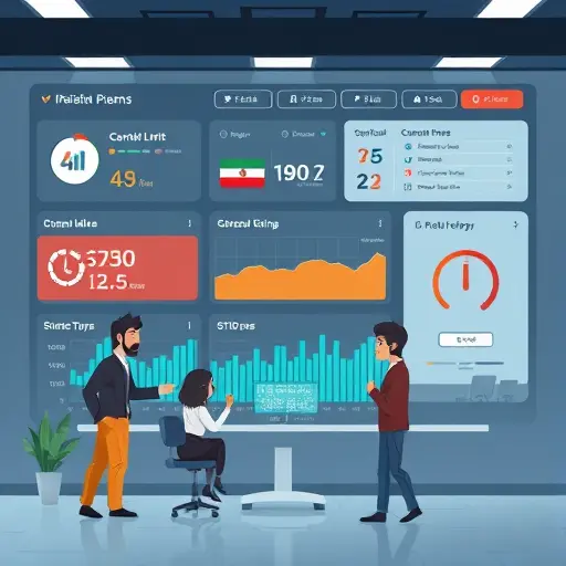 animated technical dashboard showing API rate limit warnings, backoff/
