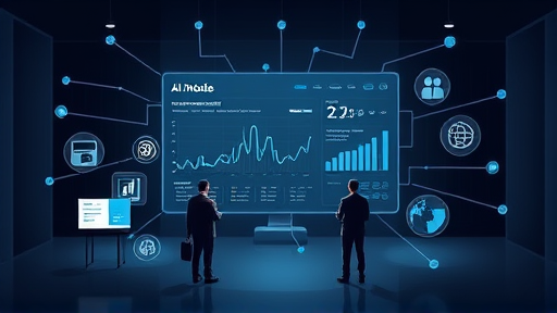 abstract tech illustration of multiple AI models converging into a single unified analytics dashboard, clean geometric connections, dark theme, text-free