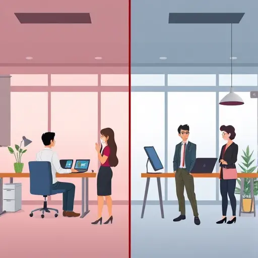 illustrated comparison between traditional and AI-powered logo design, showing speed and creativity, cartoon style, technology, text-free