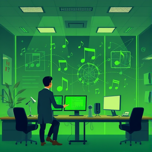 illustration of an AI composer'
