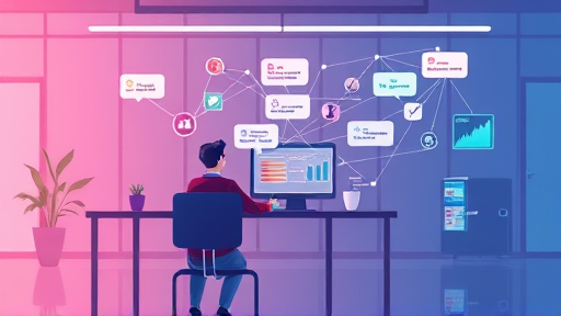abstract cartoon-style illustration of AI-
