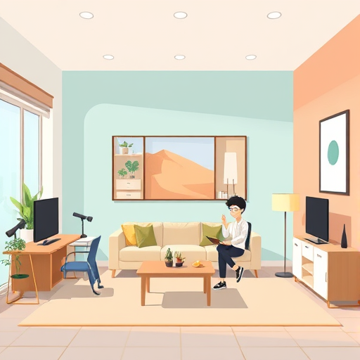 animated demo gif: AI image tool editing a room, adding furniture and changing wall color in real-