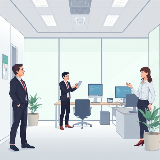 technology-focused cartoon illustration showing multiple AI image generation models (DALL·E, GPT-4o, Midjourney) seamlessly available on GapGPT platform, Iranian office setting, text-free
