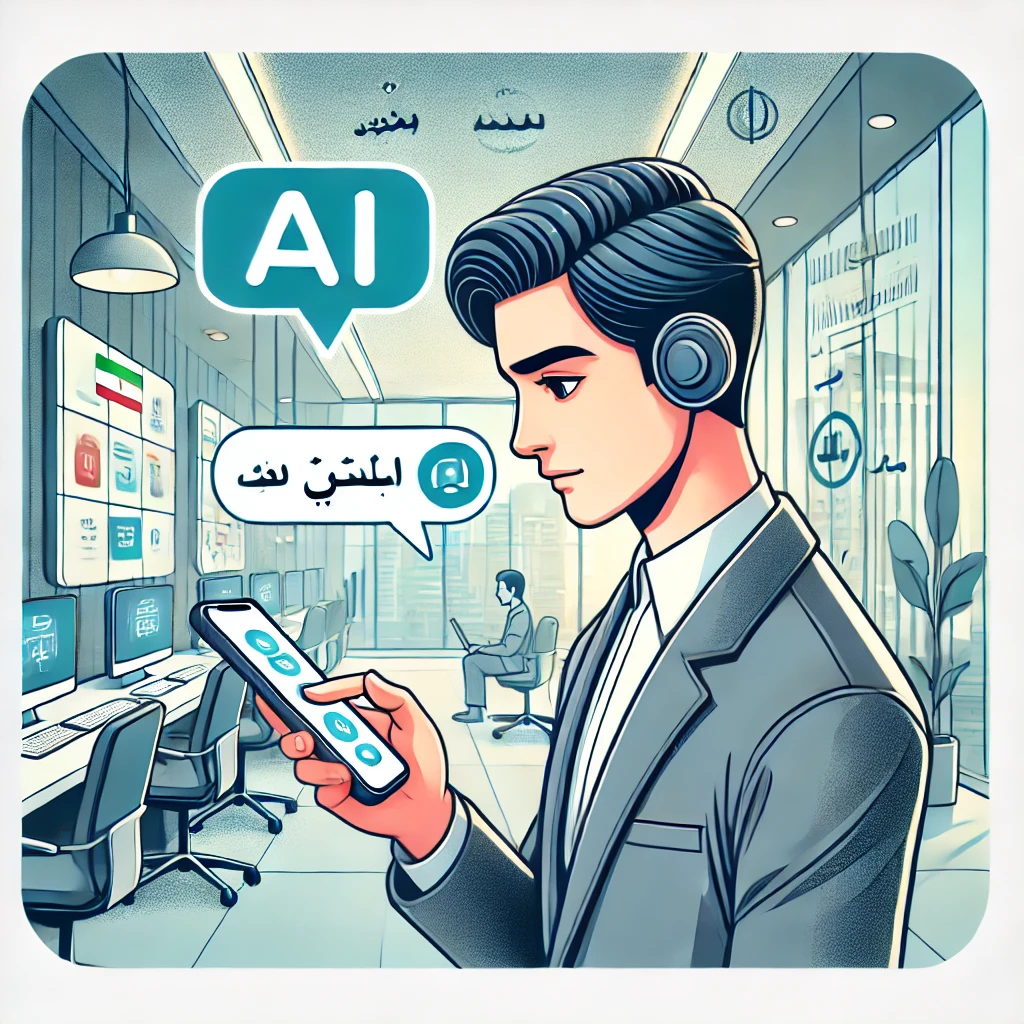 cartoon illustration of a student using an AI-