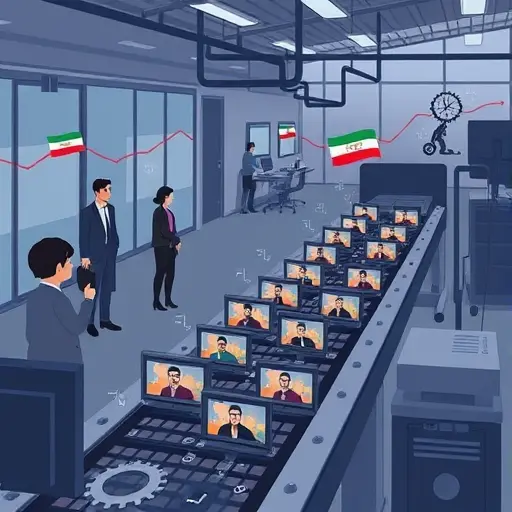 abstract scalable content factory illustration: