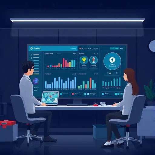 modern illustration of AI analyzing medical lab results, dashboard with charts and lab test icons (CBC, glucose, lipid)