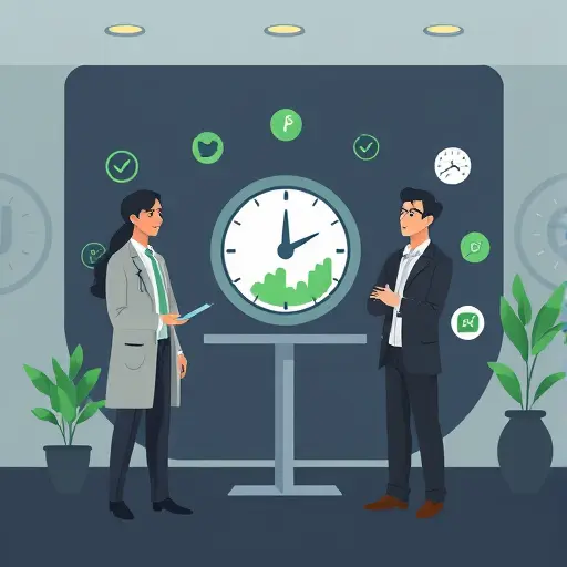 abstract concept of accuracy and speed in AI healthcare, green accent colors matching dark theme, charts and clock icons, minimalistic illustration, text-free