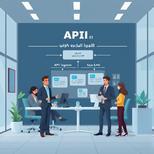 /response flows, cartoon style, tech environment, text-free