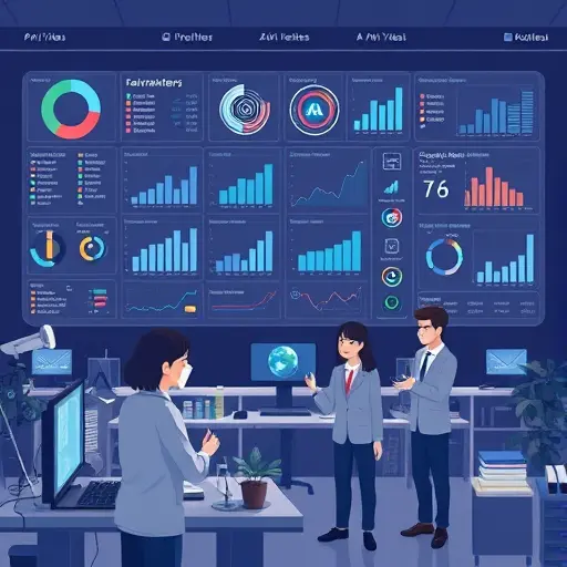 modern illustration of AI analyzing lab test data, charts and biomarkers, clean dark-