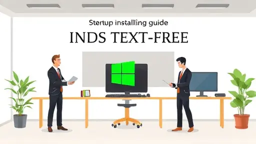 step-by-step installation guide illustration, DeepSeek software icon, Windows operating system interface, cartoon infographic, green accent, text-free