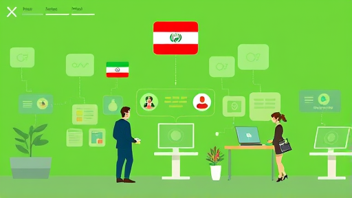 cartoon illustration of advanced AI features, interface panels, cloud integrations, multi-