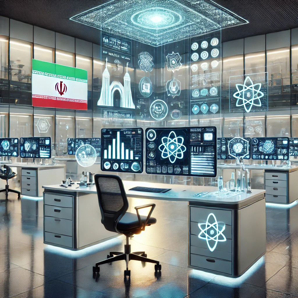 animated laboratory setting with AI-powered monitors displaying medical test data, stylized icons, futuristic medical lab, technology-driven, text-free