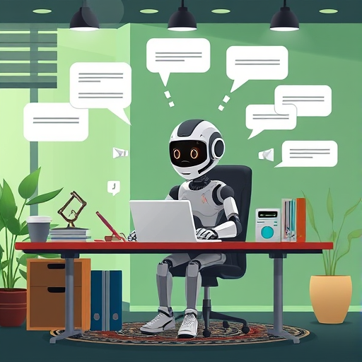 animated illustration of an AI teacher (robotic character)