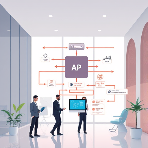 modern API architecture diagram illustration for AI-