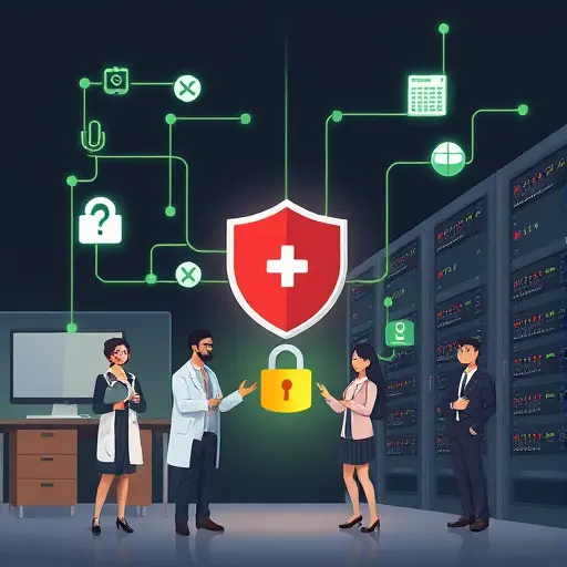 secure medical data concept illustration: