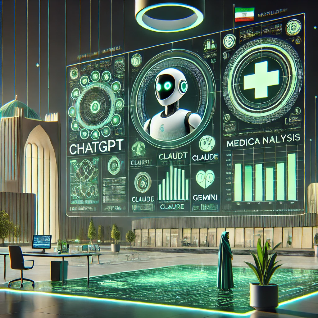 comparison chart illustration showing different AI models (ChatGPT, Claude, Gemini)